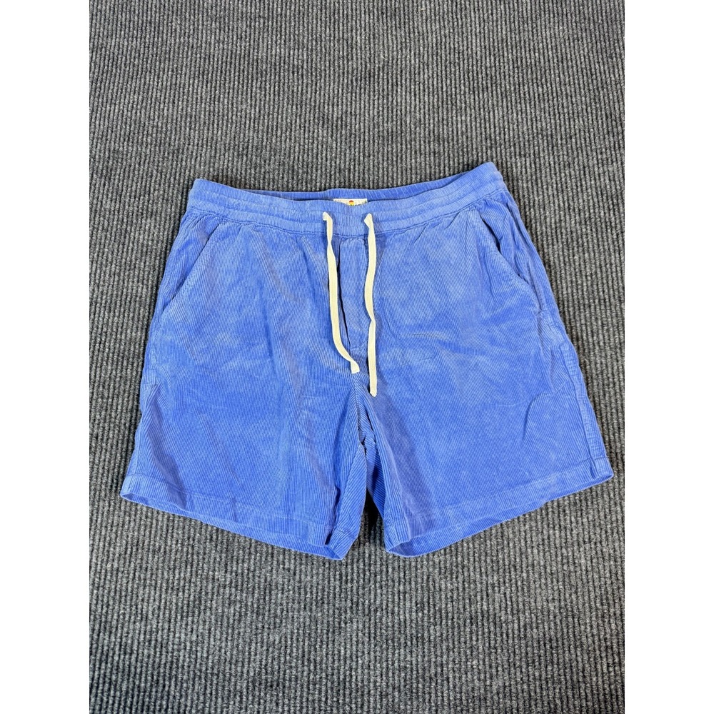 Marine Layer Saturday Corduroy Cord Shorts Mens Large Blue Drawstring 6" Inseam
